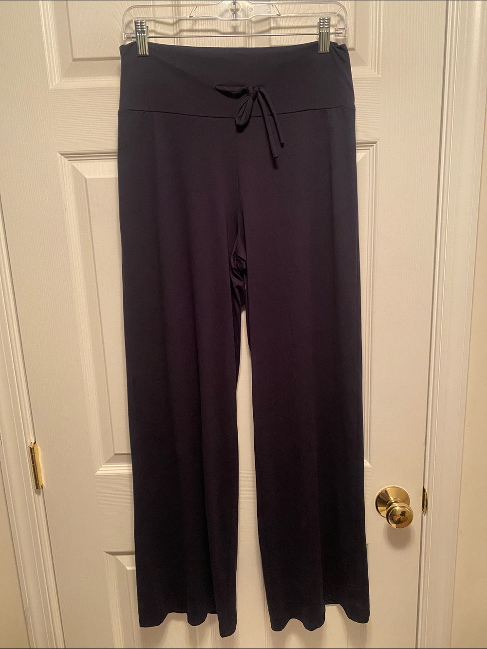 Women's Navy Wide-Leg Drawstring Pants…size L